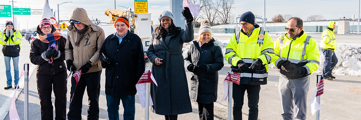 County Line Ramp ribbon cutting