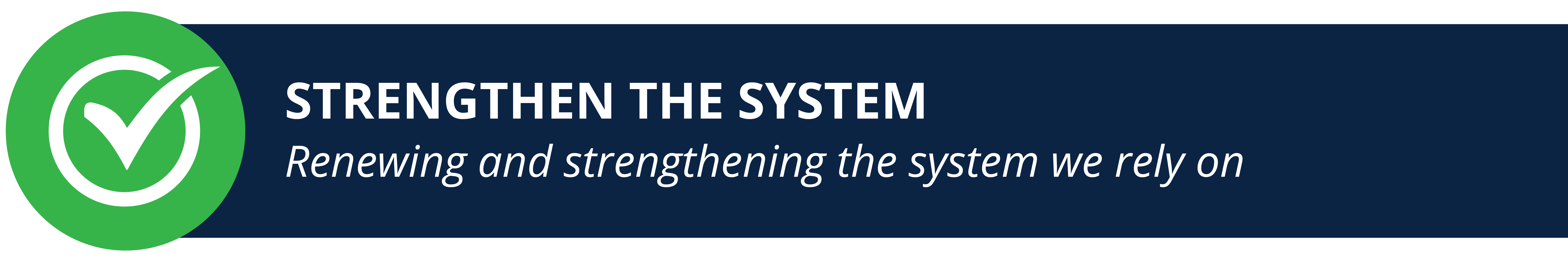Driving Connections Goal: Strengthen the System